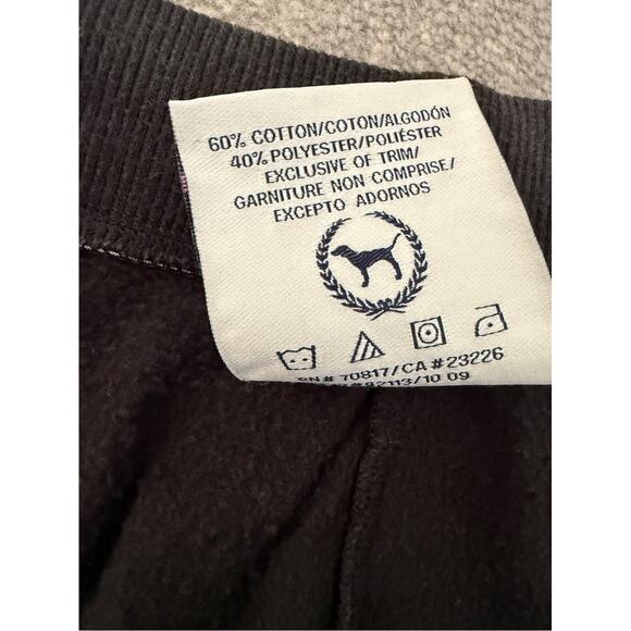 Y2K 2000s VS Pink Low Rise Black Cropped Sweatpants Joggers Butt Logo Studded S - Picture 8 of 12